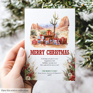 Classic Western Christmas greeting card design