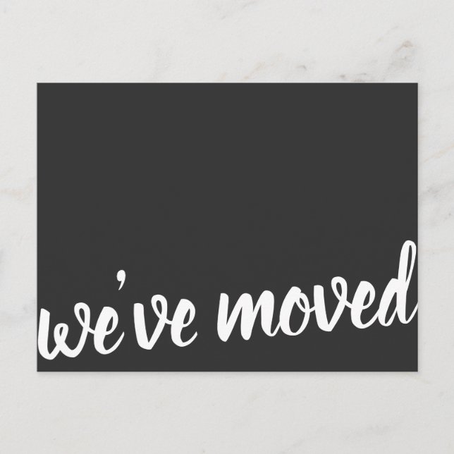 Classic We've Moved Black Moving Announcement (Front)