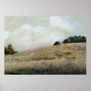 Classic Wheatfield Vintage Country Landscape Art Poster