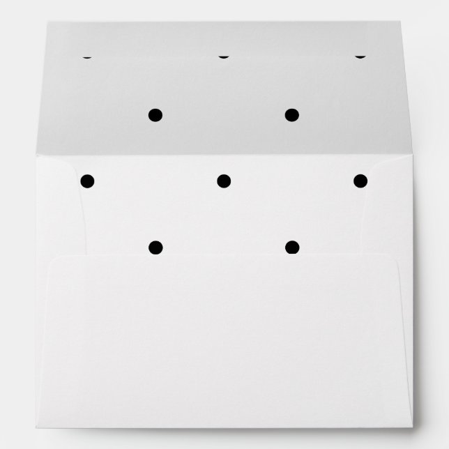 Classic White and Black Polka Dot Envelope (Back (Bottom))