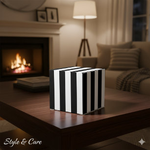 Classic White and Black Striped Classic 2x2x2 Favour Box
