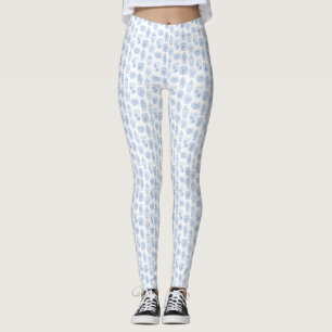 Classic White And Blue Ginger Jars Leggings
