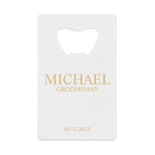 Classic White and Gold Personalised Groomsman