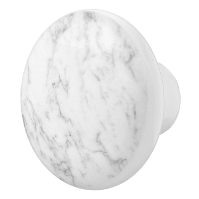 Classic white and grey marble texture image ceramic knob (Right)