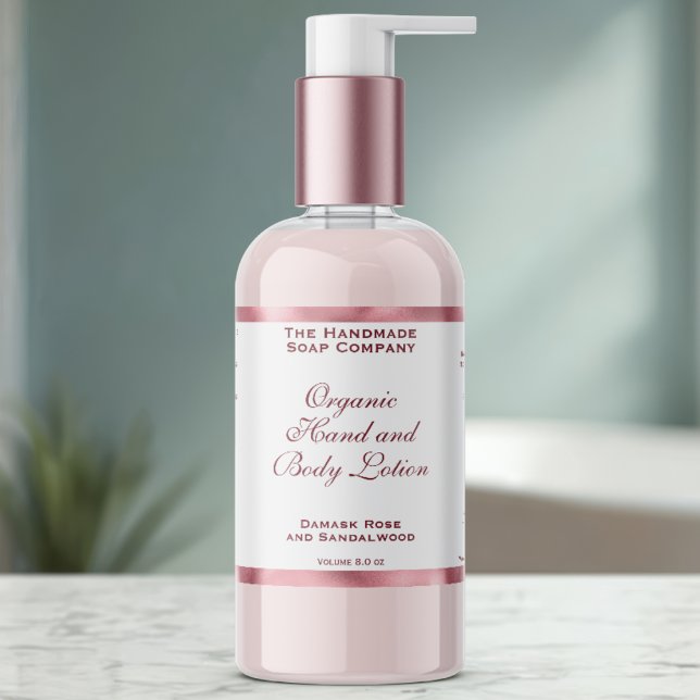 Classic White and Pink Foil Cosmetics Bottle Label (Creator Uploaded)