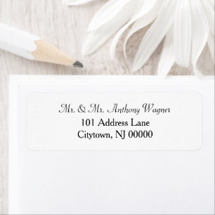 Classic White Black Wedding  Label
