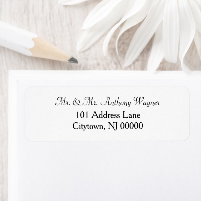 Classic White Black Wedding  Label (Insitu)