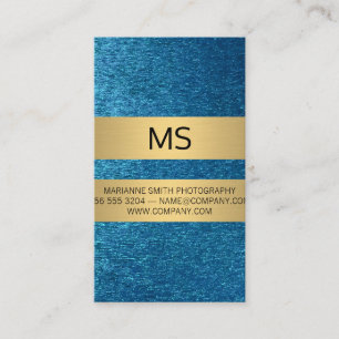 Classic White Border Blue Shiny Background Business Card