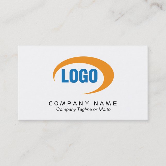 Classic White Business Card With Logo (Front)