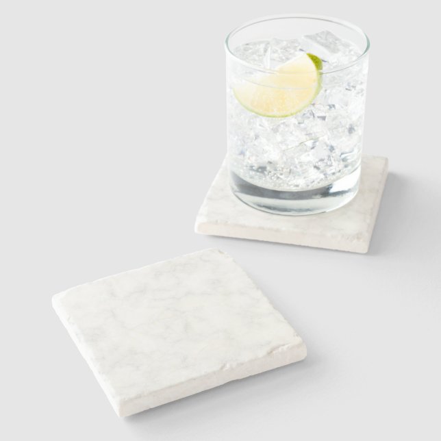 Classic White Carrara Marble  Stone Coaster (Side)