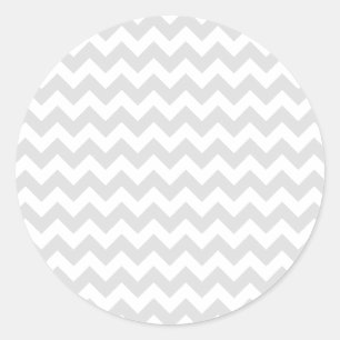 Classic White Chevrons Decor Round Sticker