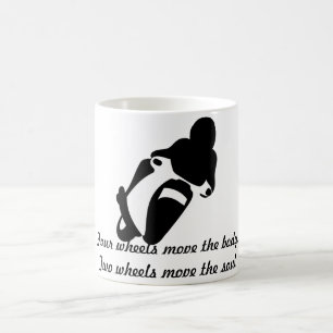 Classic White Coffee Mug Motorcycle