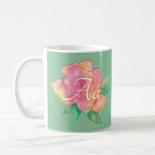 Classic white coffee mug "Pink Flower"