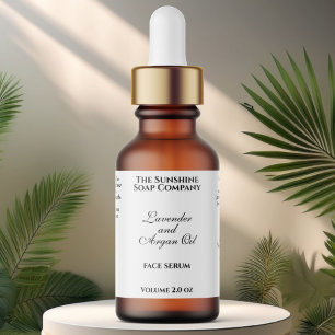 Classic White Cosmetics Dropper Bottle Label