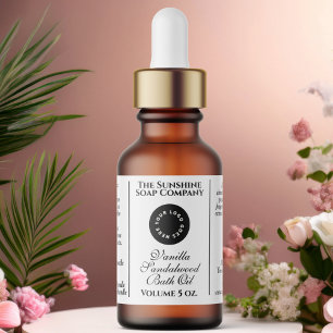 Classic white cosmetics dropper bottle label