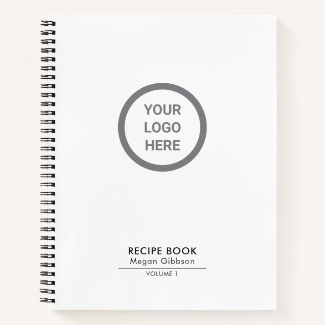 Classic White Custom Logo Corporate Giveaway Notebook (Front)