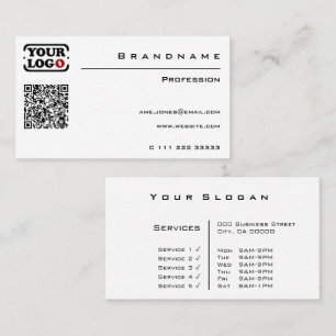 Classic White Custom QR Code Logo Professional Business Card