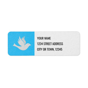 Classic White Dove Graphic on Blue