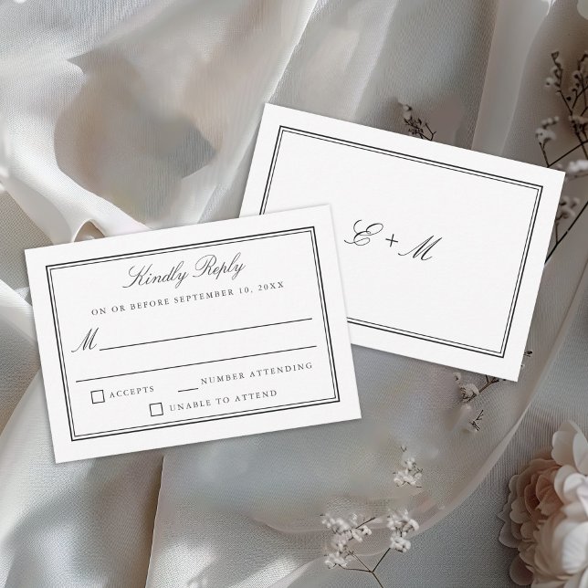 Classic White Elegant Formal Wedding RSVP (Creator Uploaded)