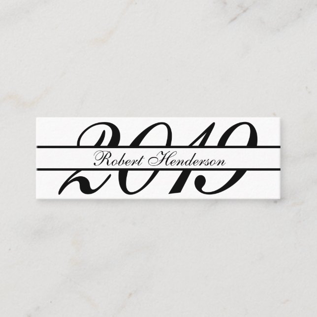 Classic white elegant insert card graduation name (Front)