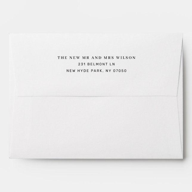 Classic White Elegant Unique Wedding Envelope (Back (Top Flap))