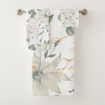 Classic White Floral Botanical White Background
