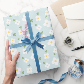 Classic White Flower Floral Vintage Timeless Wrapping Paper