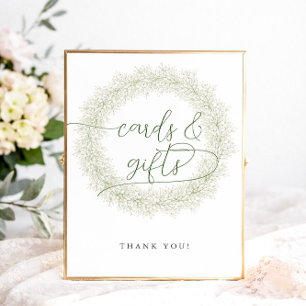 Classic White Flowers Bridal Shower Cards & Gifts Poster