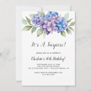 Classic White Flowers Surprise Party Invitation