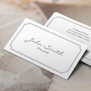 Classic White Frame Wine Tasting Business Card