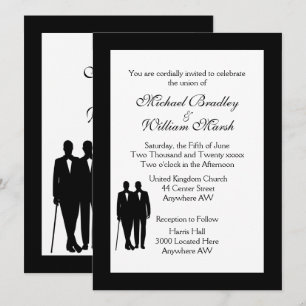 Classic White Gay Wedding Invitation