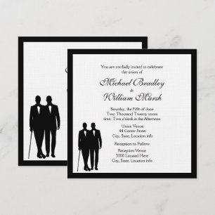 Classic White Gay Wedding Invitation