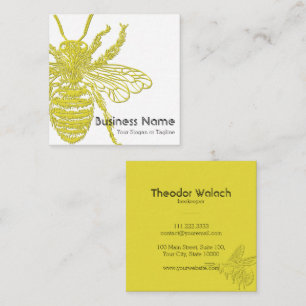 Classic White Gold Bee Professional  Square Business Card
