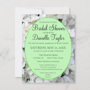 Classic White Hydrangea Floral Bridal Shower Invitation