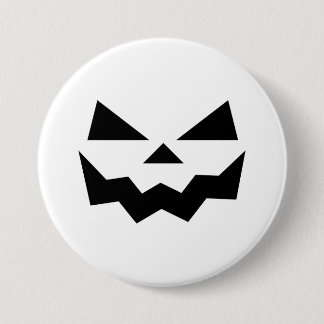 Classic White Jack-o-lantern pumpkin face smiling 7.5 Cm Round Badge