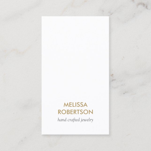 Classic White Jewellery Design Business Card (Front)