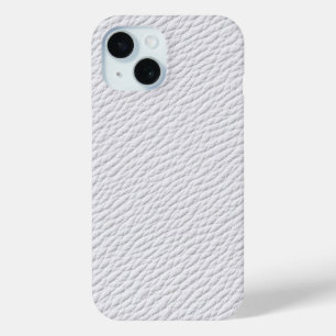 Classic White Leather Textured Phone Case