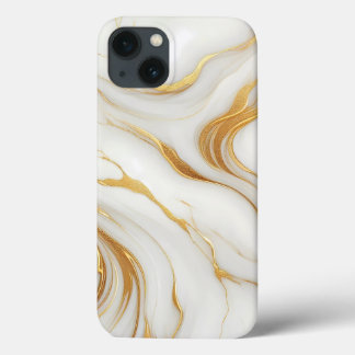 Classic White Marble iPhone 13 Case with Gold Vein