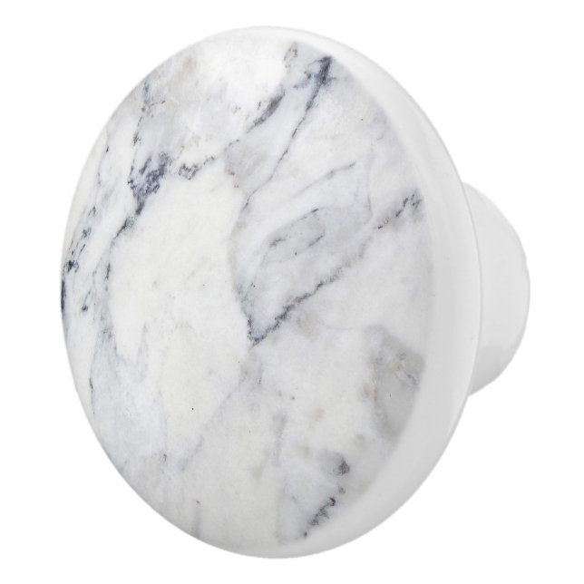 Classic white marble texture ceramic knob (Right)