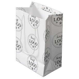 Classic White Medium Gift Bag with Custom Logo