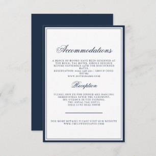 Classic White Navy Elegant Regal  Enclosure Card