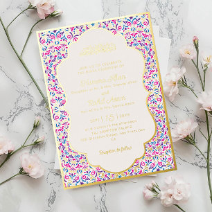 Classic White Pearl Jewel Gold Muslim Wedding
