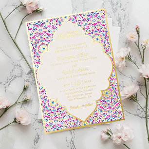 Classic White Pearl Jewel Gold Muslim Wedding