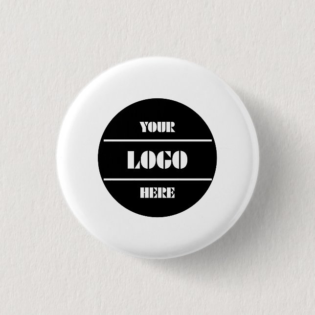Classic White Personalised Circle Badge Button (Front)