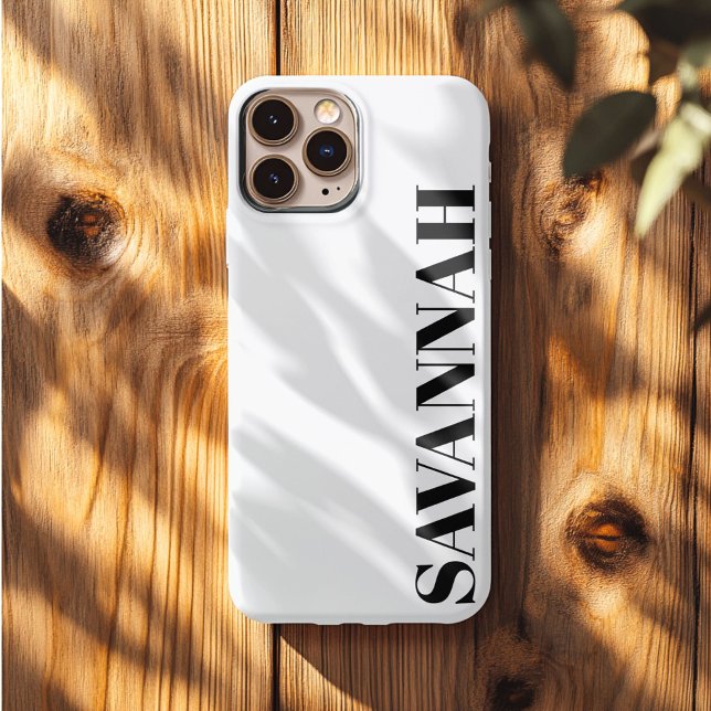 Classic white personalised name simple  Case-Mate iPhone case (Creator Uploaded)