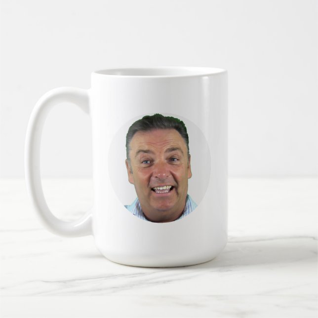 Classic White Photo Mug - Round Frame Custom Mug (Left)