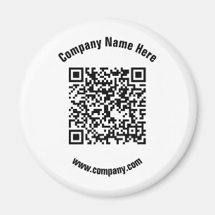 Classic White Promotional Business Name QR Code  Magnet