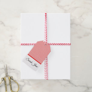 Classic white Red Polka dots   Personalised name Gift Tags
