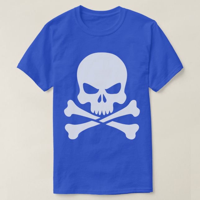 Classic White Skull and Crossbones T-Shirt (Design Front)