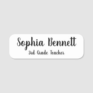 Classic White Teacher Name Badge